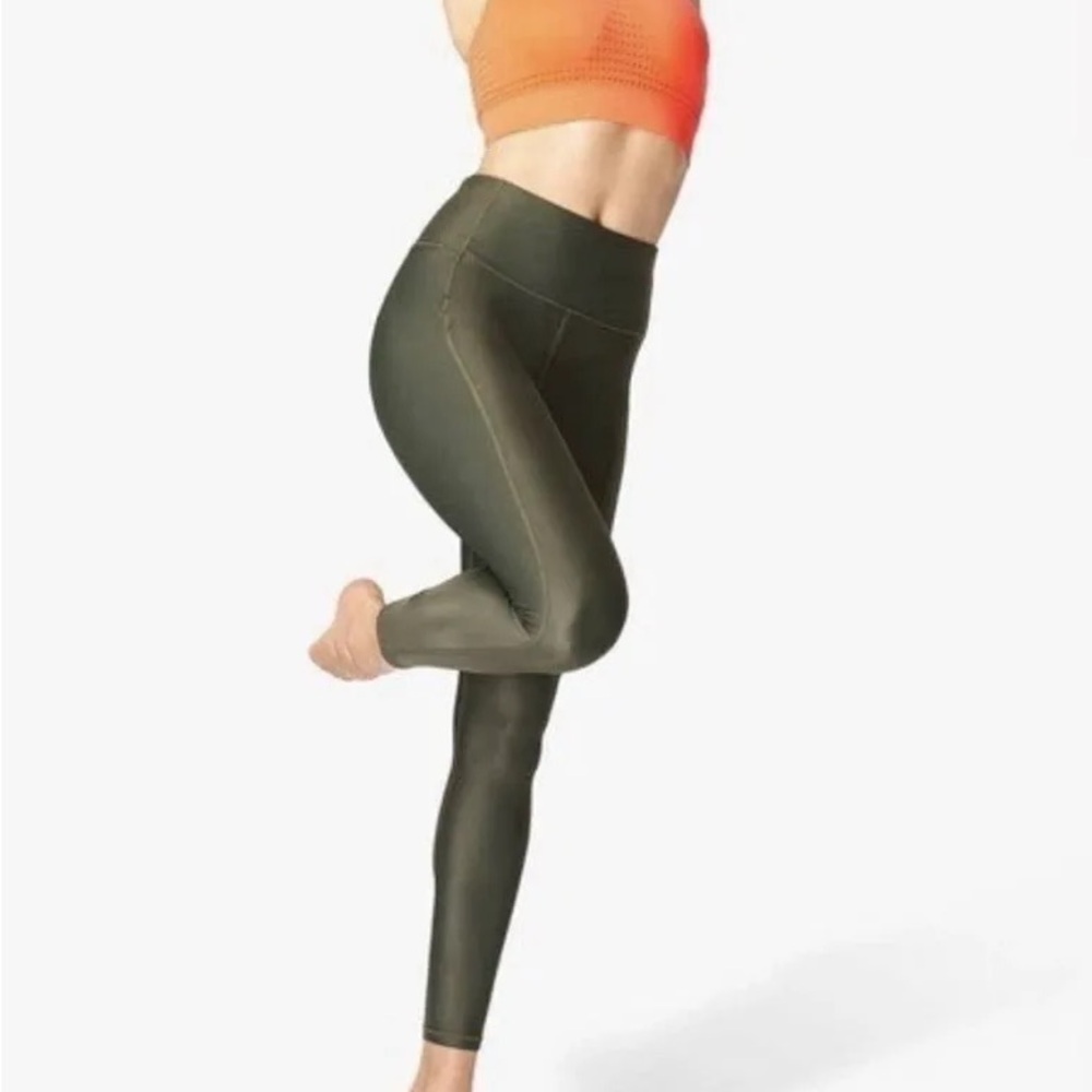 Sweaty Betty High Shine Workout Leggings Full Length Dark Forest Green XL NWT